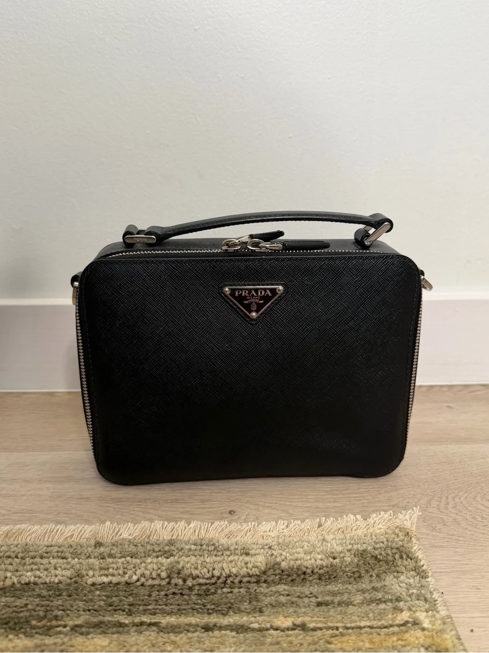 Prada Black Saffiano Men’s Brique Bag